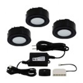 LED 3 PUCK KIT, BLACK