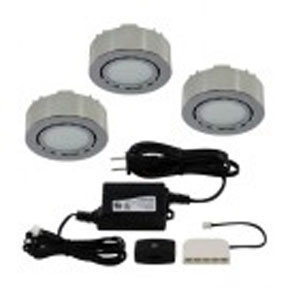 LED 3 PUCK KIT, CHROME