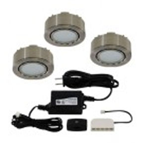 LED 3 PUCK KIT, MATTE NICKEL