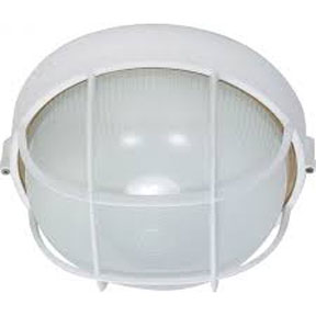 1 LT 10" RND CAGE WHT/FRSTD