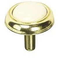 1 1/4" KNOB-ALMOND POL BRASS****