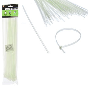 12"x3.6mm CABLE TIE NATURL 100pc