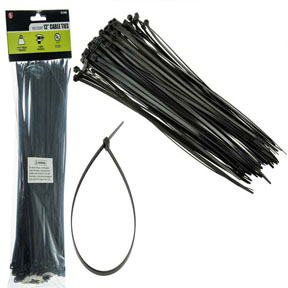 12"x4.8mm CABLE BLACK 100pc