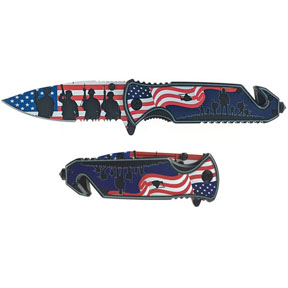 4.5"&nbsp;&nbsp;USA FLAG BELT/WINDOW KNIFE