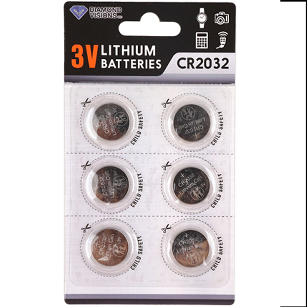 CR2032 BUTTON CELL BATT 6-PK