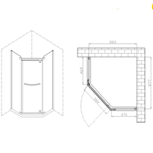 CORNER SHOWER DOOR RIGHT