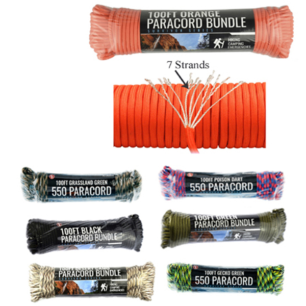 100' PARACORD&nbsp;&nbsp;550LB