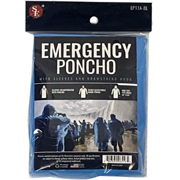 BLUE PANCHO wHOOD FULL SLEEVE
