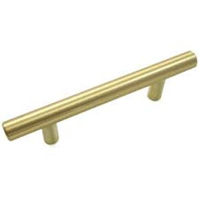 96mm STEEL T-BAR PULL-STN BRASS