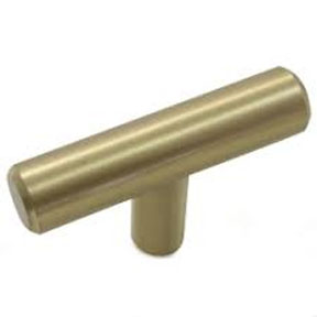 2" STEEL T-BAR PULL-STN BRASS