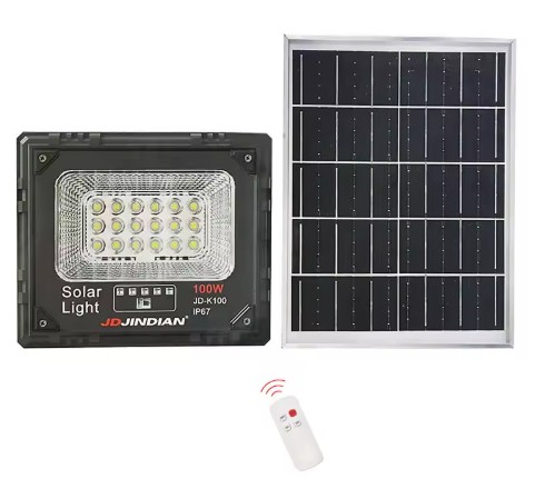 100W SOLAR FLOOD LIGHT&PANEL