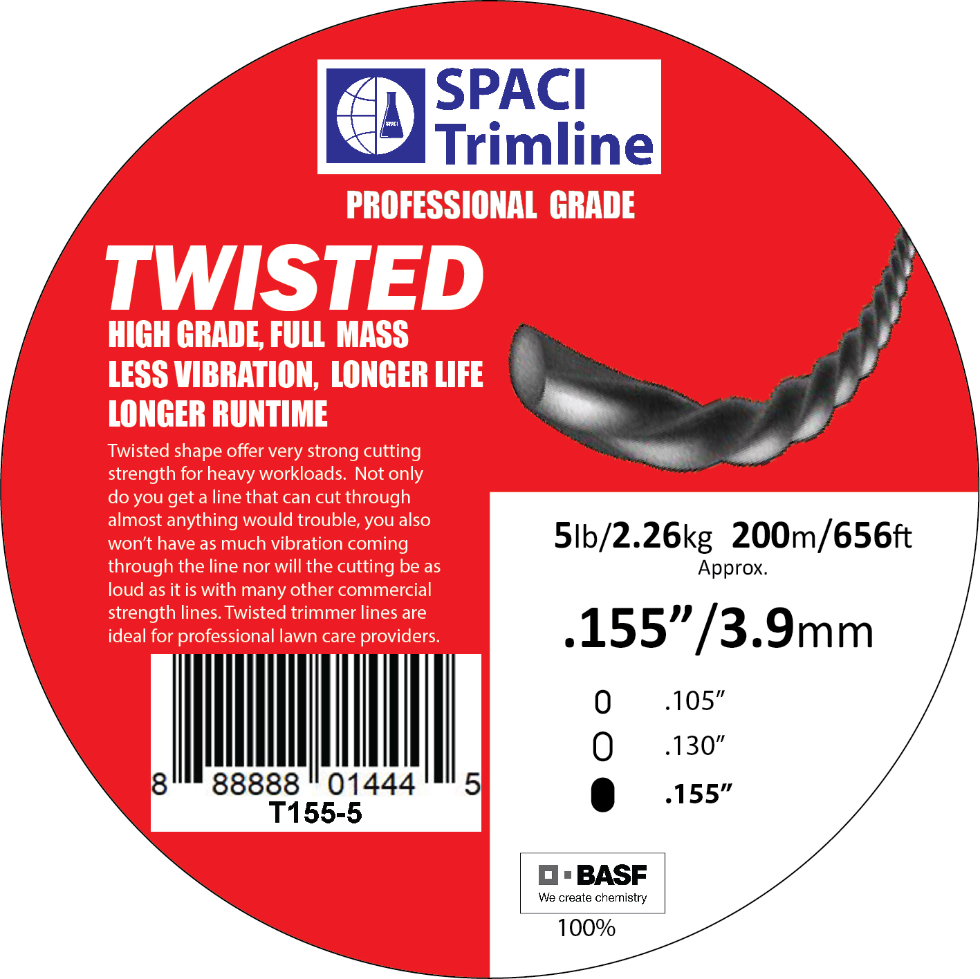 .155x5# TWISTED TRIMMER LINE