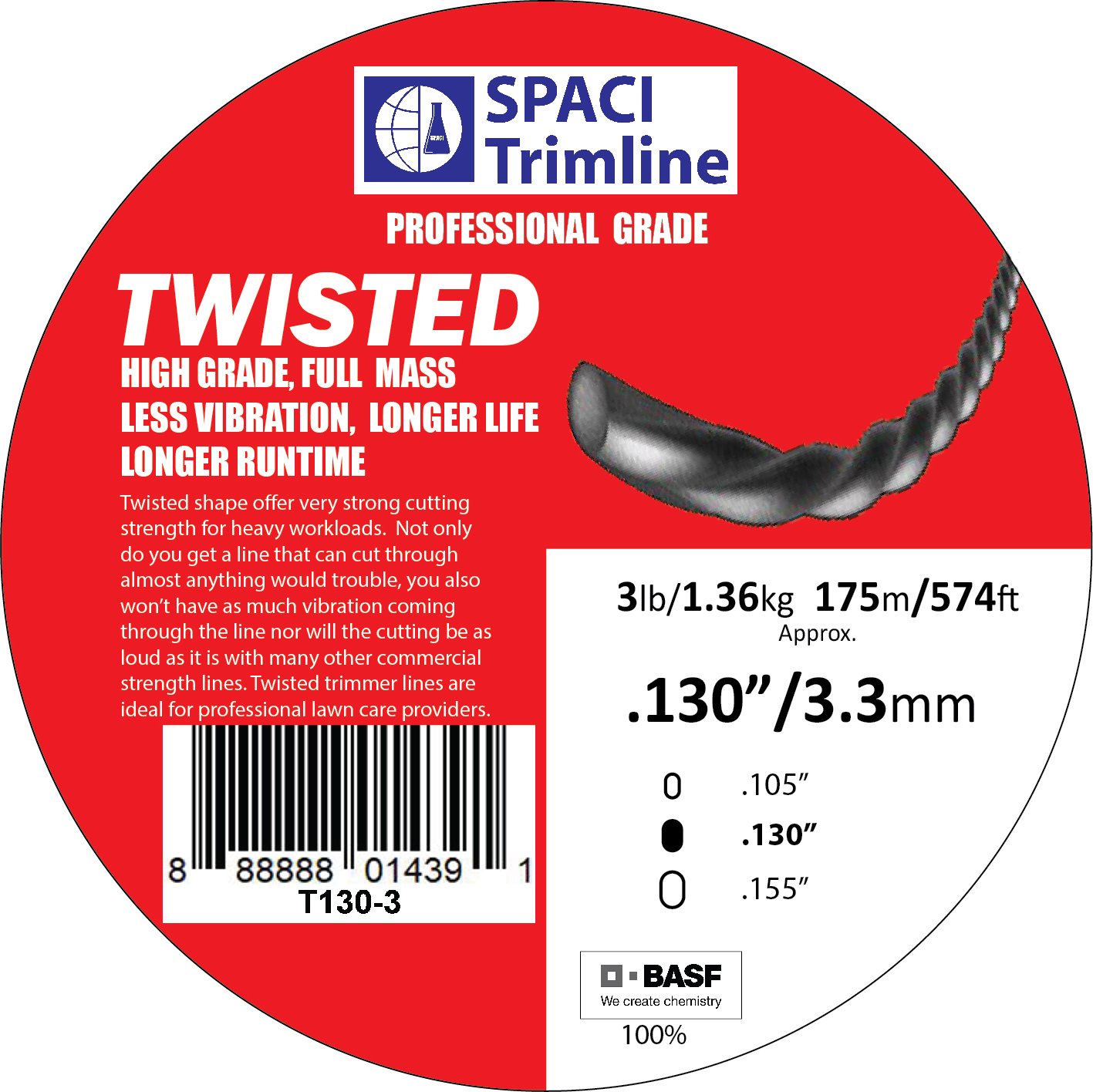 .130x3# TWISTED TRIMMER LINE
