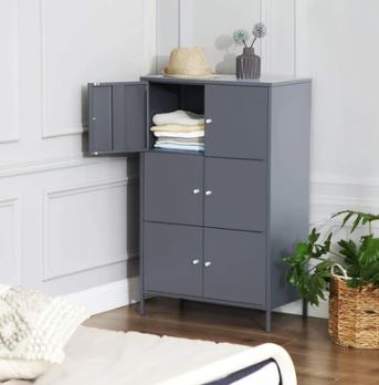 6-DOOR 3-LAYER CABINET GREY