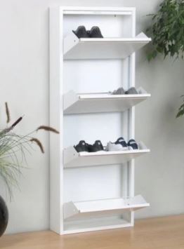 4 LAYER SHOE RACK WHITE