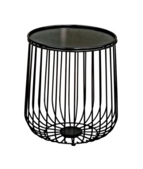 CAGE WIRE SIDE TABLE-BLACK