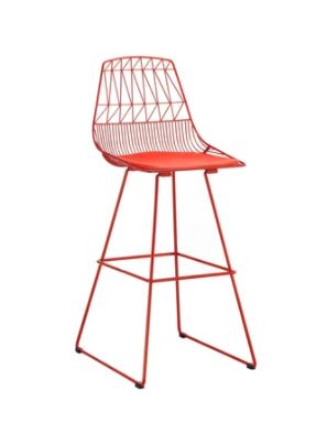 ARLO BAR STOOL MTL WIRE RED