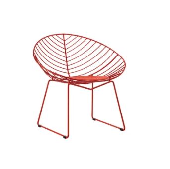 TORI ACCENT MTL WIRE CHAIR RED