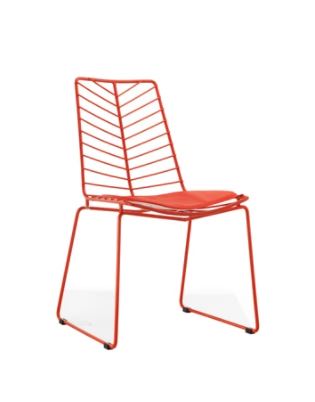 TORI SIDE CHAIR MTL WIRE RED