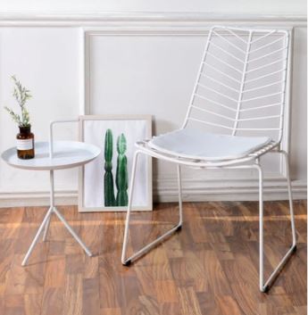 TORI SIDE CHAIR MTL WIRE WHITE