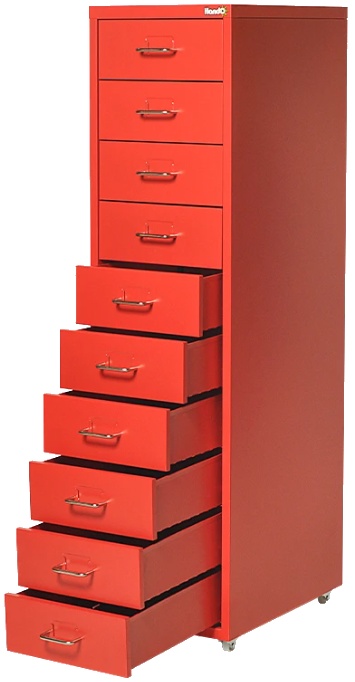 10-STAGE DRAWER CABINET-RED