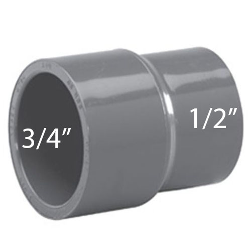 PVC SCH80 RED COUPLN 3/4x1/2