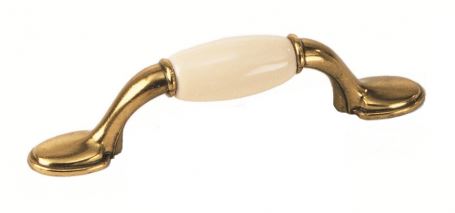 3" PULL-ALMOND/ANT BRASS