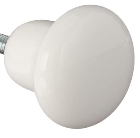 CERAMIC KNOB 1" WHT