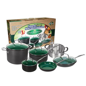*10PC CERAMIC GRN NS COOKWARE